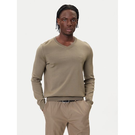 BOSS Sweter Baram-L 50476363 Brązowy Regular Fit ze sklepu MODIVO w kategorii Swetry męskie - zdjęcie 185713872