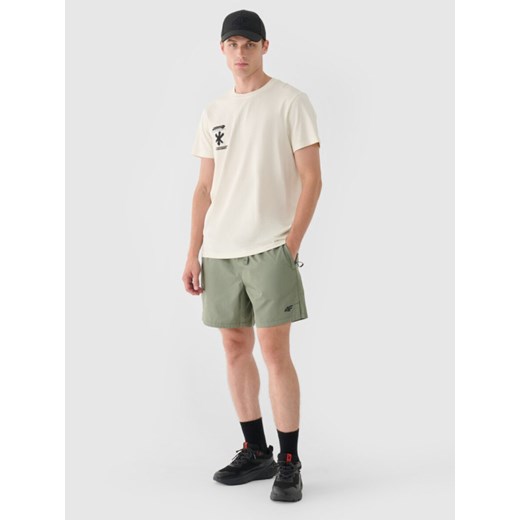 Męskie spodenki casual 4F 4FRSS24TSHOM663 - oliwkowe ze sklepu Sportstylestory.com w kategorii Spodenki męskie - zdjęcie 185716291