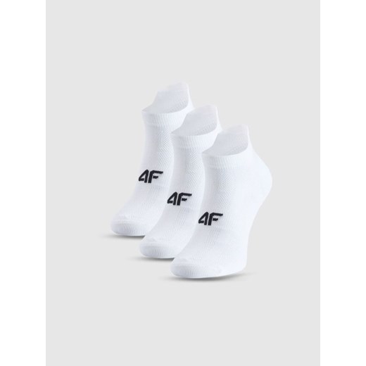 Damskie skarpetki treningowe (3-pack) 4F 4FWMM00UFSOF244 - białe ze sklepu Sportstylestory.com w kategorii Skarpetki damskie - zdjęcie 185716380