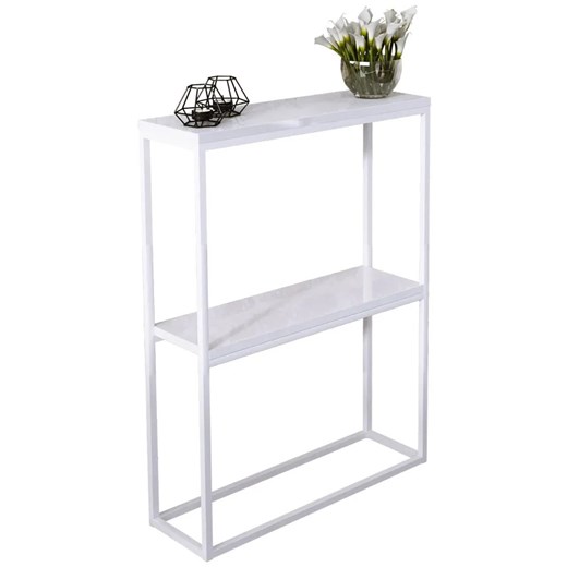 Biała konsola loft w połysku - Carello 5X ze sklepu Edinos.pl w kategorii Zestawy mebli do przedpokoju - zdjęcie 185717473