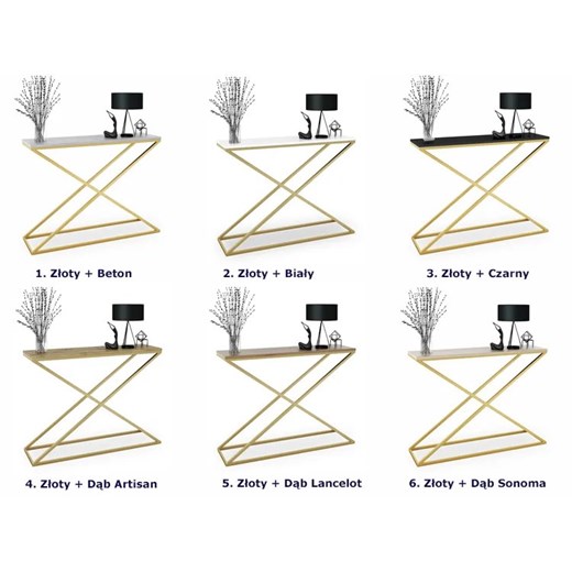 Konsola w stylu glamour złoty + biały połysk N6-E30 Elior wyprzedaż Edinos.pl