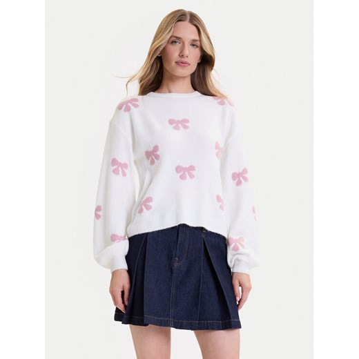 ONLY Sweter Bora 15360712 Biały Regular Fit ze sklepu MODIVO w kategorii Swetry damskie - zdjęcie 185719861