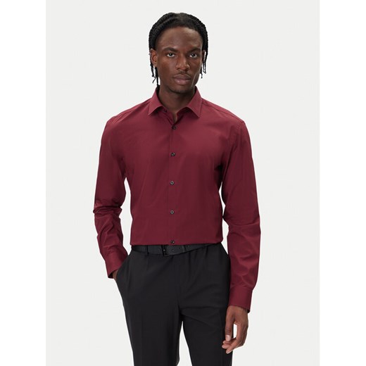 HUGO Koszula Kenno 50289499 Bordowy Slim Fit ze sklepu MODIVO w kategorii Koszule męskie - zdjęcie 185719904