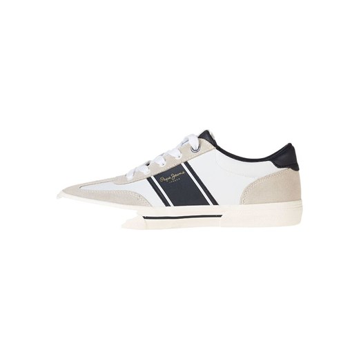 Pepe Jeans FOOTWEAR Skórzane sneakersy w kolorze biało-beżowym ze sklepu Limango Polska w kategorii Trampki męskie - zdjęcie 185721292