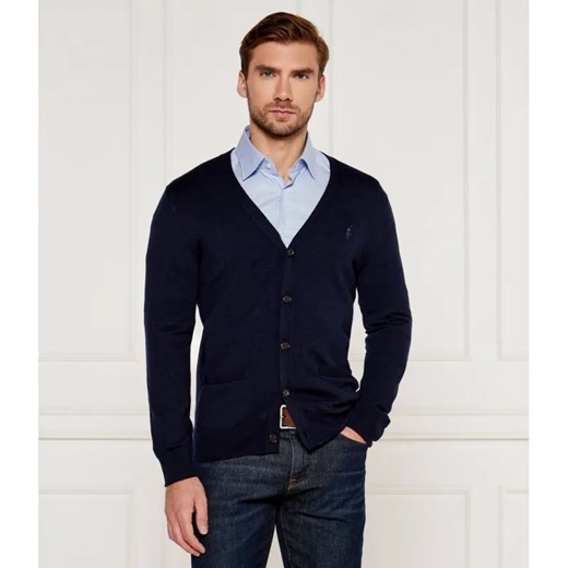 POLO RALPH LAUREN Wełniany kardigan | Slim Fit ze sklepu Gomez Fashion Store w kategorii Swetry męskie - zdjęcie 185722720