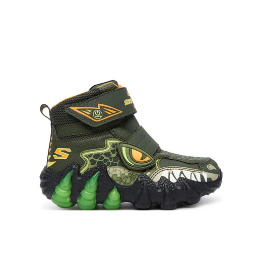 Śniegowce Skechers Skech-O-Saurus Lights 2.0 400122L OLV Khaki ze sklepu eobuwie.pl w kategorii Buty zimowe dziecięce - zdjęcie 185722941