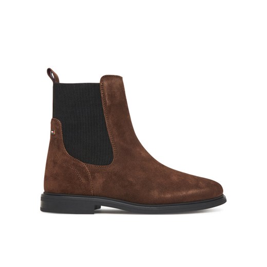 Sztyblety Tommy Hilfiger Flag Boot FW0FW08780 Brązowy ze sklepu eobuwie.pl w kategorii Botki - zdjęcie 185723003