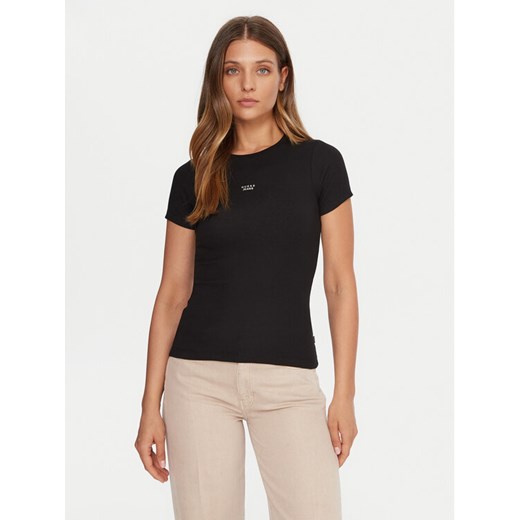 Guess Jeans T-Shirt W5BP45 KA0H1 Czarny Slim Fit ze sklepu MODIVO w kategorii Bluzki damskie - zdjęcie 185724103