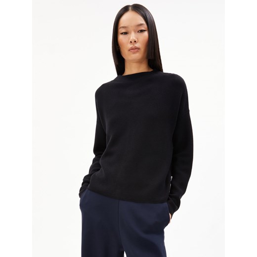 ARMEDANGELS Damski sweter z dzianiny - Merinaa Kobiety Bawełna czarny jednolity M vangraaf