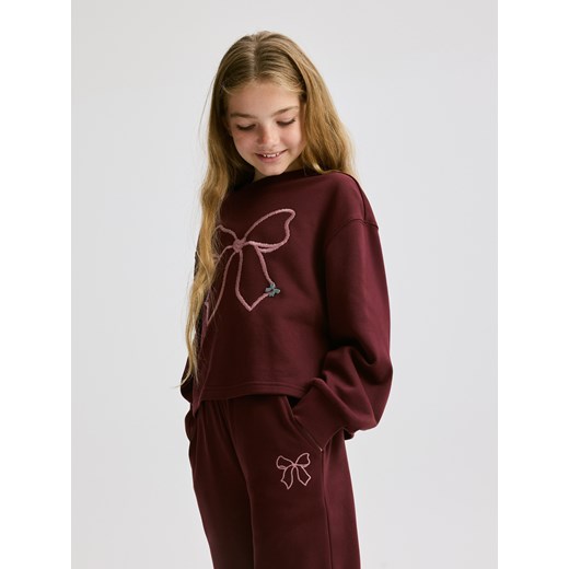 Reserved - Dresowy set z haftem - bordowy Reserved 146 (10 lat) Reserved