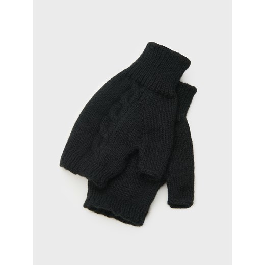 Sinsay - Rękawiczki z dekoracyjnym splotem - czarny Sinsay One Size Sinsay