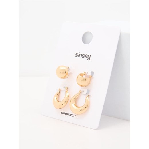 Sinsay - Kolczyki 2 pack - złoty ze sklepu Sinsay w kategorii Kolczyki - zdjęcie 185725441