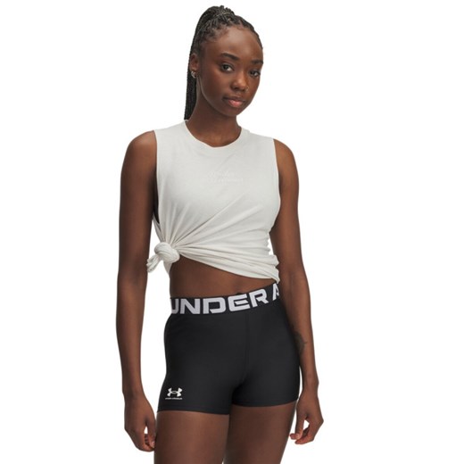 Damski top treningowy Under Armour UA Varsity Tank - beżowy ze sklepu Sportstylestory.com w kategorii Bluzki damskie - zdjęcie 185726360