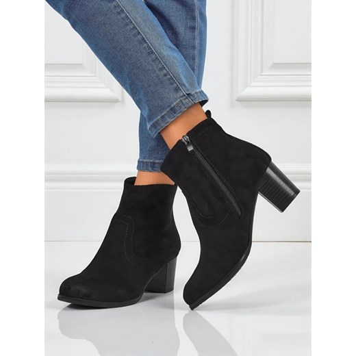 Botki damskie eko zamszowe na obcasie Crimson Echo Royalfashion.pl 39 wyprzedaż royalfashion.pl