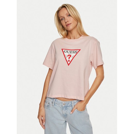 Guess Jeans T-Shirt W4YI73 K8HM0 Różowy Regular Fit ze sklepu MODIVO w kategorii Bluzki damskie - zdjęcie 185729863