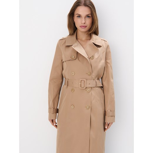 Mohito - Długi trencz - beżowy ze sklepu Mohito w kategorii Płaszcze damskie - zdjęcie 185730542