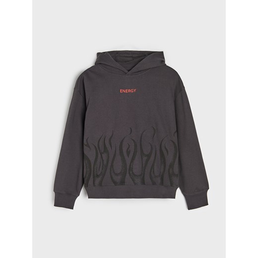 Sinsay - Bluza z kapturem i nadrukiem - szary Sinsay 158 (12-13 l) Sinsay