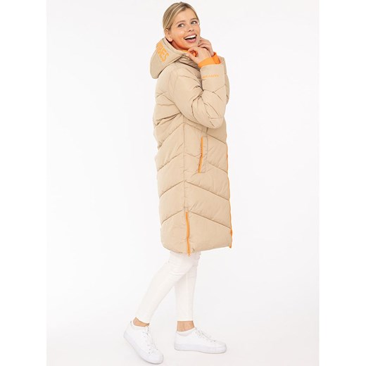 Zwillingsherz Płaszcz pikowany &quot;Happy Vibes&quot; w kolorze beżowym Zwillingsherz M okazja Limango Polska