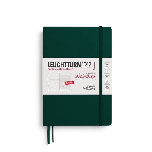 LEUCHTTURM1917 Notatnik w kolorze ciemnozielonym z kalendarzem - A5 ze sklepu Limango Polska w kategorii Akcesoria biurowe - zdjęcie 185733552