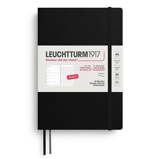 LEUCHTTURM1917 Notatnik w kolorze czarnym z kalendarzem - A5 ze sklepu Limango Polska w kategorii Akcesoria biurowe - zdjęcie 185733554