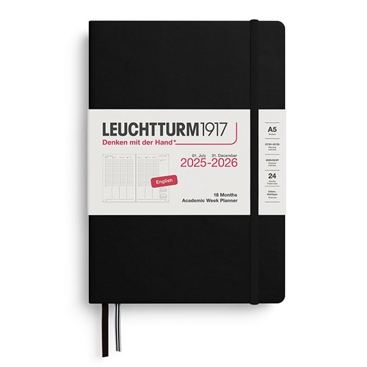 LEUCHTTURM1917 Planer akademicki w kolorze czarnym - A5 ze sklepu Limango Polska w kategorii Akcesoria biurowe - zdjęcie 185733561