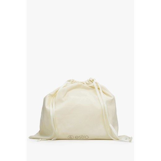 Estro: Ciemnobrązowa torebka damska na ramię z włoskiego weluru naturalnego Estro One Size Estro