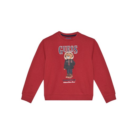 Guess Bluza L5BQ07 KAD74 Czerwony Regular Fit ze sklepu MODIVO w kategorii Bluzy chłopięce - zdjęcie 185737494