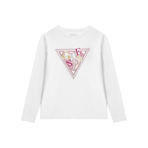 Guess Bluzka J5BI13 J1314 Biały Regular Fit ze sklepu MODIVO w kategorii Bluzki dziewczęce - zdjęcie 185737554