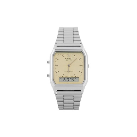 Casio Zegarek Vintage AQ-230A-9AMQYES Srebrny ze sklepu MODIVO w kategorii Zegarki - zdjęcie 185737571