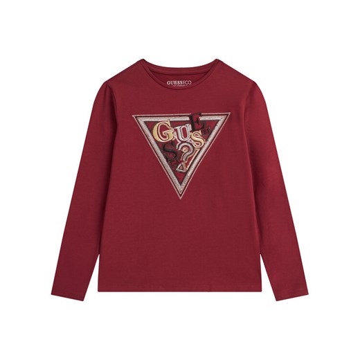 Guess Bluzka J5BI13 J1314 Czerwony Regular Fit ze sklepu MODIVO w kategorii Bluzki dziewczęce - zdjęcie 185737662