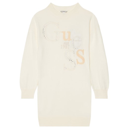 Guess Sukienka dzianinowa J5BK20 Z2NQ2 Beżowy Regular Fit ze sklepu MODIVO w kategorii Sukienki dziewczęce - zdjęcie 185737702