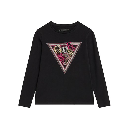 Guess Bluzka J5BI13 J1314 Czarny Regular Fit ze sklepu MODIVO w kategorii Bluzki dziewczęce - zdjęcie 185737720