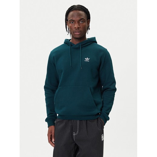 adidas Bluza Trefoil Essentials JZ3589 Zielony Regular Fit ze sklepu MODIVO w kategorii Bluzy męskie - zdjęcie 185741452