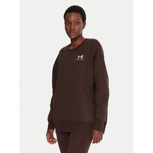 Under Armour Bluza Essential 1379475 Brązowy Loose Fit ze sklepu MODIVO w kategorii Bluzy damskie - zdjęcie 185741464