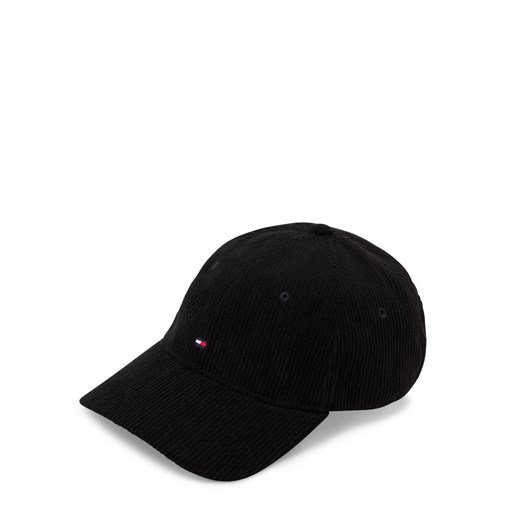 Tommy Hilfiger Męska czapka sztruksowa Mężczyźni Sztruks czarny jednolity ze sklepu vangraaf w kategorii Czapki z daszkiem męskie - zdjęcie 185742162