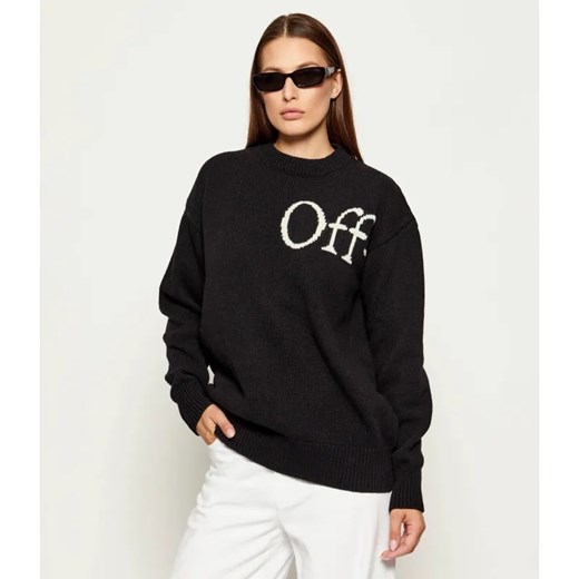 OFF-WHITE Wełniany sweter | Loose fit ze sklepu Gomez Fashion Store w kategorii Swetry damskie - zdjęcie 185742224