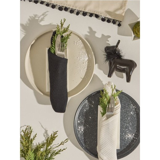 Sinsay - Ścierki kuchenne 3 pack - czarny ze sklepu Sinsay w kategorii Dom - zdjęcie 185743544
