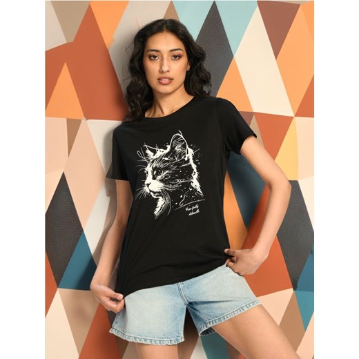 Sinsay - Koszulka - czarny Sinsay XL wyprzedaż Sinsay