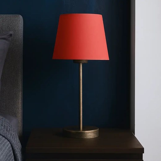 Elegancka lampka nocna biurkowa stołowa do sypialni SIENA z czerwonym abażurem ze sklepu Lysne w kategorii Lampy stołowe - zdjęcie 185745632