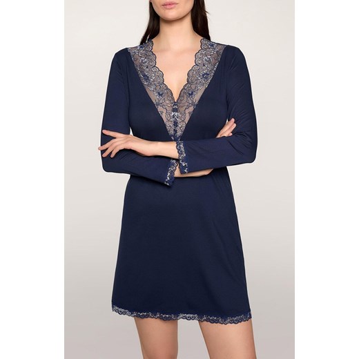 Marilyn koszulka nocna wiskozowa z elegancką mieniącą się koronką Daisy, Kolor granatowy, Rozmiar 36, Marilyn ze sklepu Intymna w kategorii Koszule nocne - zdjęcie 185746014