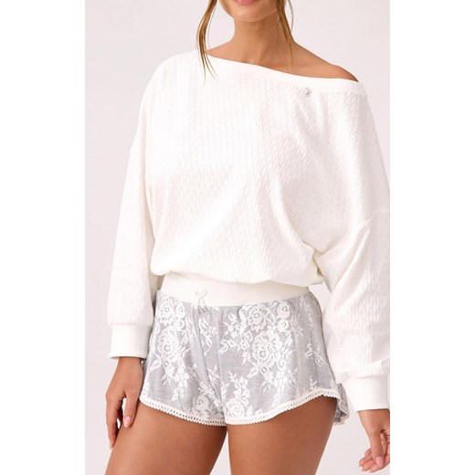 Marilyn bluzka z bawełny organicznej i kryształkiem Little Star, Kolor złamana biel, Rozmiar S, Marilyn ze sklepu Intymna w kategorii Piżamy damskie - zdjęcie 185746102