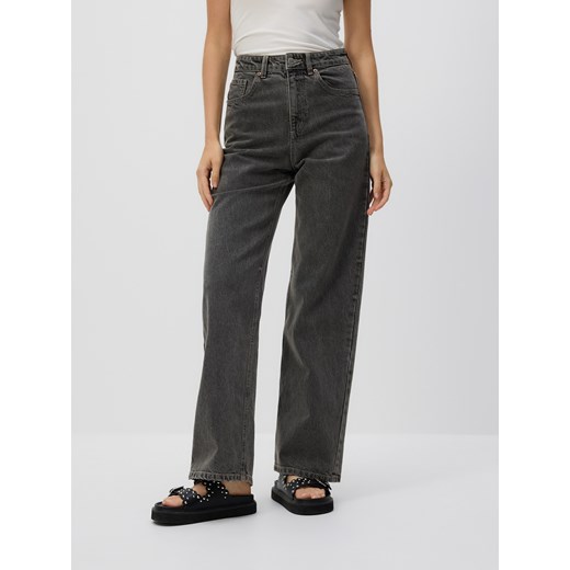Reserved - Jeansy wide leg - szary ze sklepu Reserved w kategorii Jeansy damskie - zdjęcie 185748232