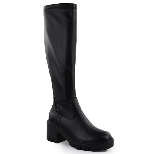 Kozaki damskie na klocku czarne Potocki SZ12533 ze sklepu ButyModne.pl w kategorii Kozaki damskie - zdjęcie 185748800