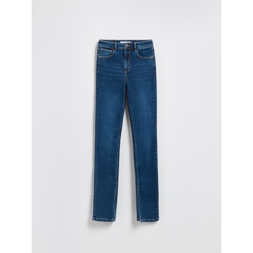 Reserved - Jeansy slim fit z rozcięciem - granatowy ze sklepu Reserved w kategorii Jeansy damskie - zdjęcie 185750482