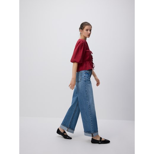 Reserved - Jeansy wide leg - niebieski ze sklepu Reserved w kategorii Jeansy damskie - zdjęcie 185750653