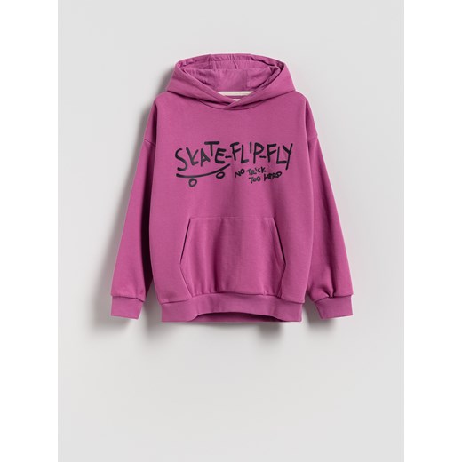 Reserved - Bawełniana bluza z kapturem - fioletowy ze sklepu Reserved w kategorii Bluzy chłopięce - zdjęcie 185752274