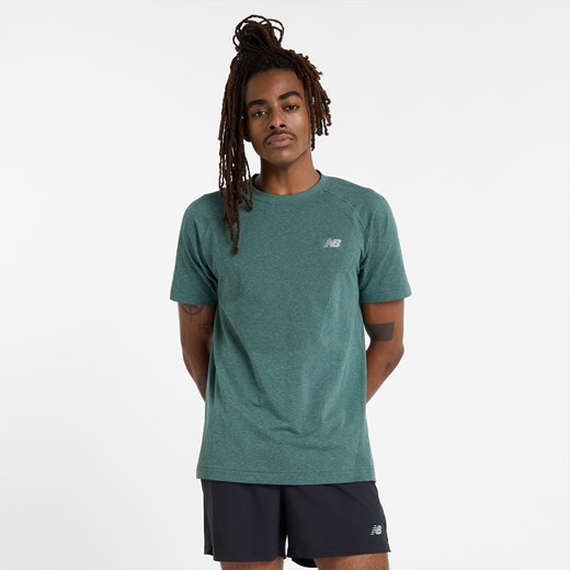Koszulka męska New Balance MT41080NUS – zielona ze sklepu New Balance Poland w kategorii T-shirty męskie - zdjęcie 185752623