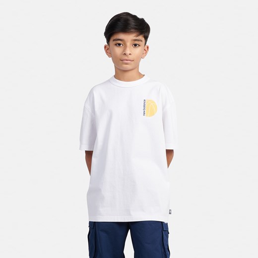 Koszulka dziecięca New Balance LAKB0157BWE – biała ze sklepu New Balance Poland w kategorii T-shirty chłopięce - zdjęcie 185752662