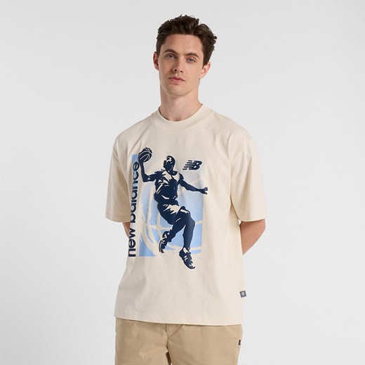 Koszulka męska New Balance MT51605LIN – beżowa ze sklepu New Balance Poland w kategorii T-shirty męskie - zdjęcie 185752700