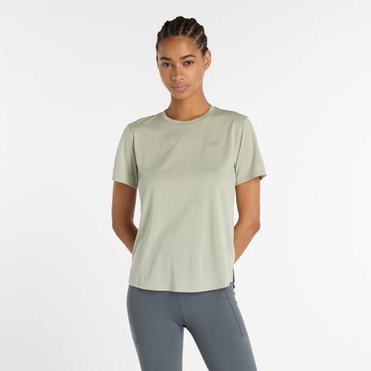 Koszulka damska New Balance WT41253GSH – zielona ze sklepu New Balance Poland w kategorii Bluzki damskie - zdjęcie 185752814